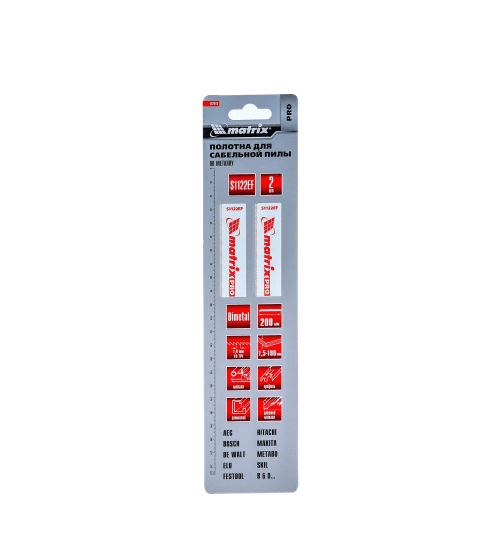 Полотна по металлу для сабельной пилы S1122EF 200 / 1,4 мм, Bimetal, 2 шт., PRO// Matrix 782010