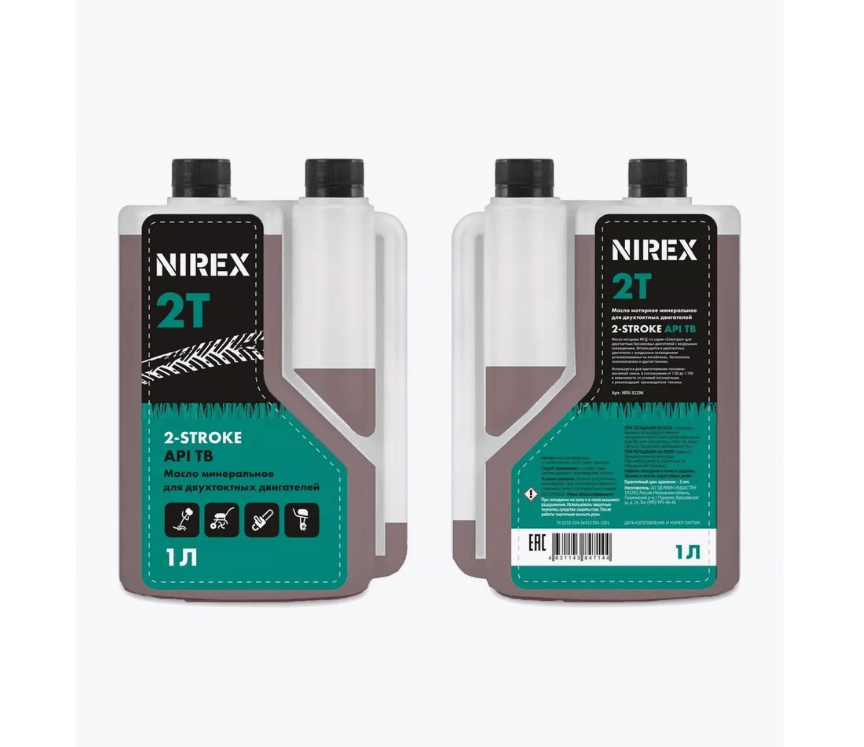 Масло NIREX 2-х тактное минеральное АРI ТВ с дозатором 1 л NRX-32296