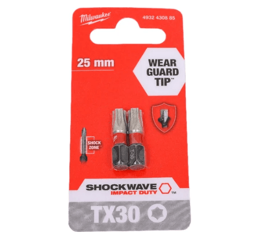 Бита Milwaukee SHOCKWAVE TX30 25мм 2шт 4932430885