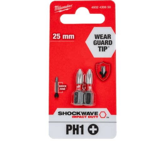 Бита Milwaukee SHOCKWAVE PH1 25мм 4932430850