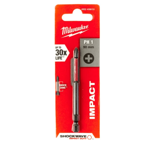 Бита Milwaukee SHOCKWAVE PH1 90мм 4932430851