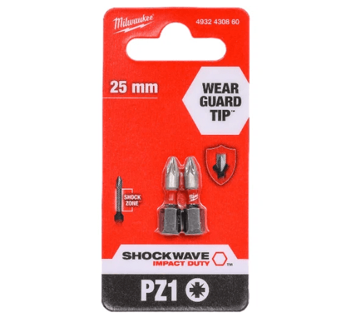 Бита Milwaukee SHOCKWAVE PZ1 25мм 2шт 4932430860